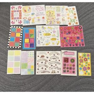 Vtg Stickers Lot Flowers Colorful Floral Spring Friendship Sheets Mixed Brands
